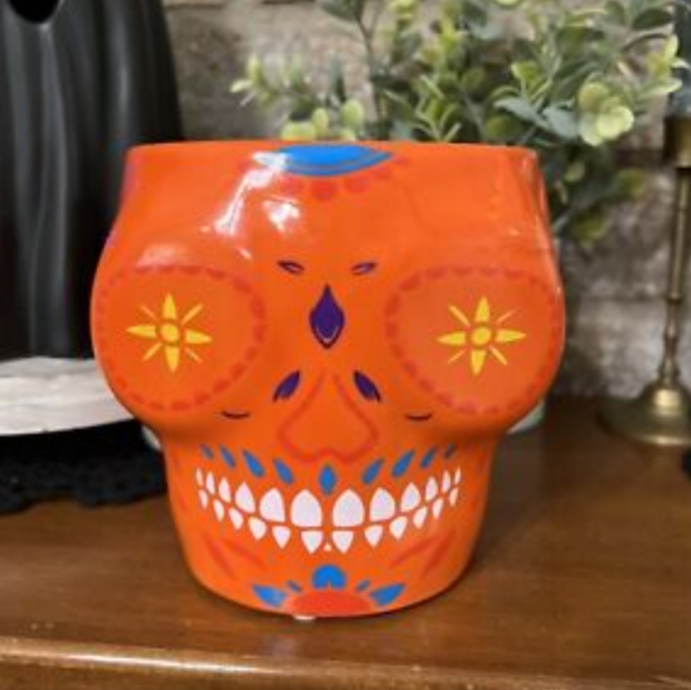 Day of the Dead Planter, Orange.